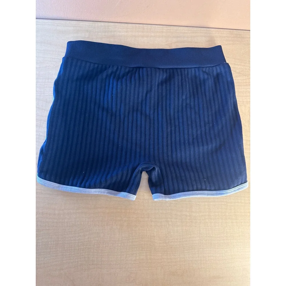 No Boundaries Girls Navy Blue Ribbed Dolphin Shorts Size‎ S 4-6 Athletic Retro
